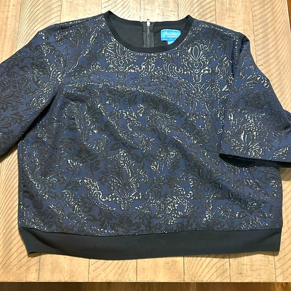 Simply Vera Vera Wang Crop Brocade Shimmer Top Size XL - Picture 1 of 3